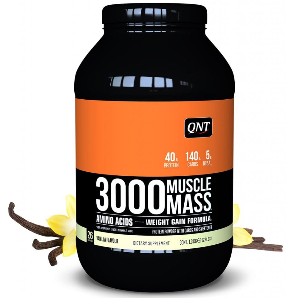 Proteínové prášky QNT 3000 Muscle Mass Vanila- 1,3 kg